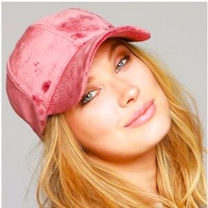 Pink Velvet Baseball Cap Adjustable